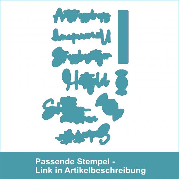 Stanzschablone - Texte für Süsses